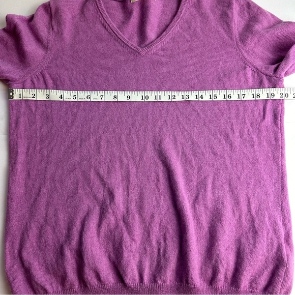 WoolOvers Merino Wool & Cashmere Sweater Women's Size Large Pink V Neck Pullover - Picture 3 of 9